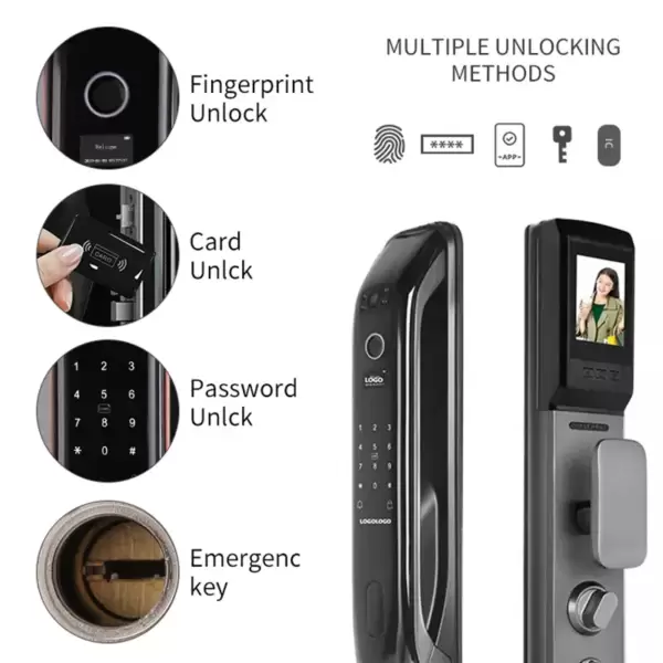 Magnitec Smart Lock Brass Face Id Camera with biometric Fingerprint/RFID Lock - Image 2
