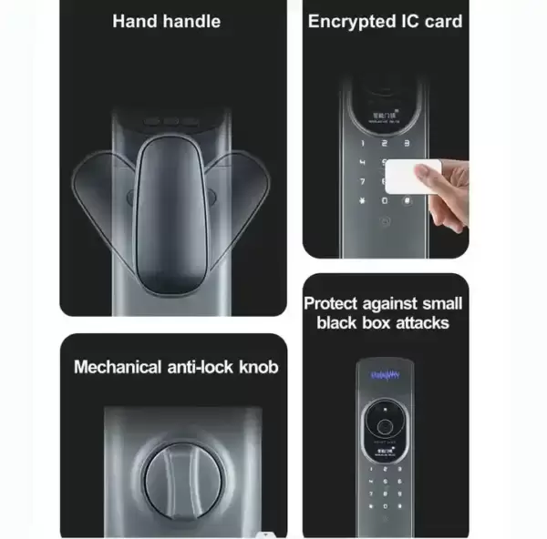 3D Face Recognition Smart Door Lock with Visual Security Code Card- Theft Digital Lock - Image 5