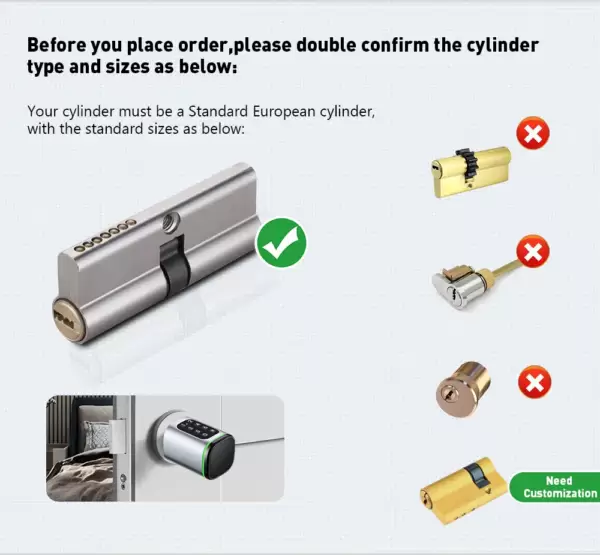 TTLock APP Euro Cylinder Door Lock