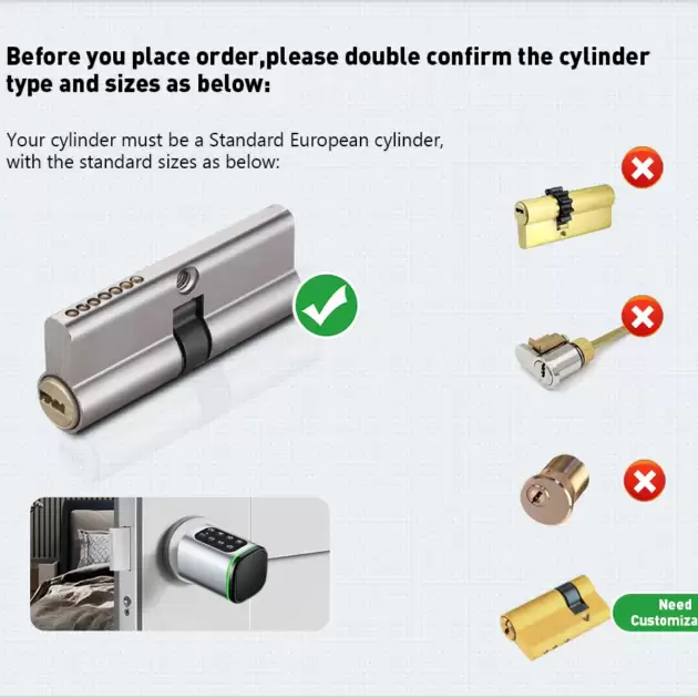 TTLock APP Euro Cylinder Door Lock