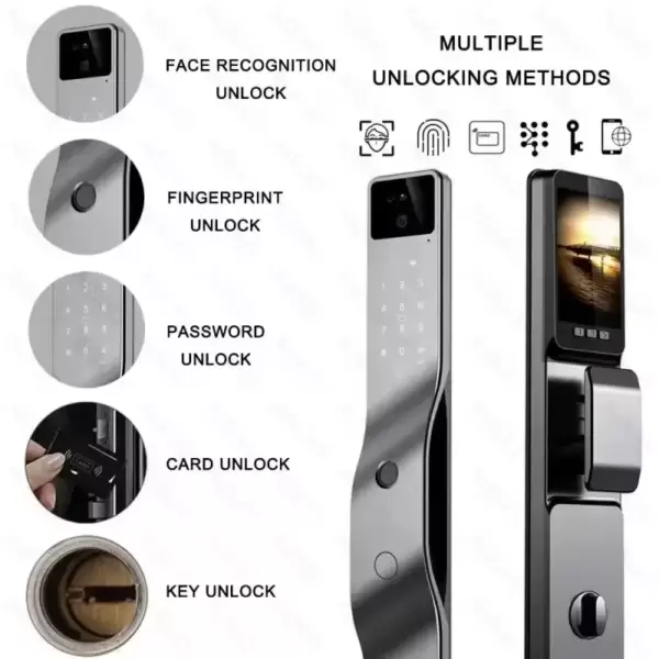 Digital 3D Face Recognition Fingerprint Smart Door Lock - Image 3