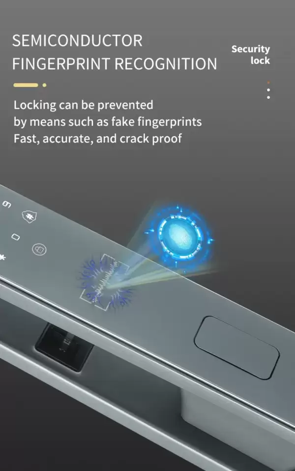 3D Face Recognition Smart Door Lock with Visual Security Code Card- Theft Digital Lock - Image 6