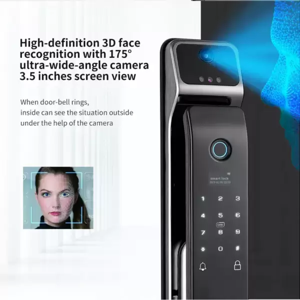 Digital Lock for Main Gate Door. RFID Card with Full Automatic Door Lock 3d Face - Image 4
